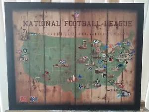 NFL Artissimo Liga Nacional de Fútbol Americano Equipo Logo Lienzo Colgante de Pared 16x20 - Imagen 1 de 6