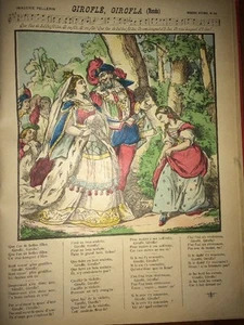 CHANSON. Image D'Épinal Fin XIXème Chansons Giroflée, Girofla, Ronde. - Picture 1 of 2