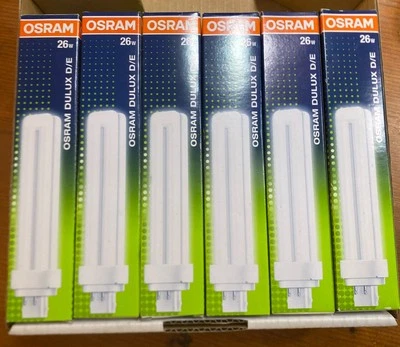 OSRAM DULUX D/E 26W/865 G24q-3 Fluorescent Globe x12, Cool Daylight, 4 Pin - Image 1 of 4
