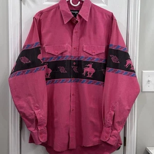 VTG Wrangler Cowboy Rodeo Brushpopper Western X-Long Tails Pink Mens 16.5x35 USA - Picture 1 of 12