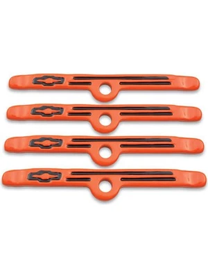 Proform Valve Cover Hold Down Tabs Bowtie Logo Steel Orange Small Blo (141-782) - Image 1 of 4