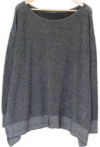 Suéter Top PLANET By Lauren G Pima Mezcla Algodón PUNTADA SEMILLA METÁLICA O/S - Imagen 1 de 6