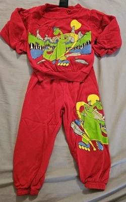 Moletom de hóquei vintage infantil PCA dinossauro vermelho tamanho 2T - Imagem 1 de 4