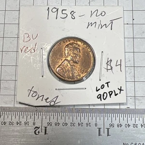 Nice 1958 Lincoln Penny, Flipped & Labeled     Free Shipping - Picture 1 of 4