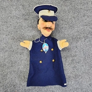 Rare Kersa POLICEMAN Hand Puppet 1960s German Vintage Constable Felt Toy W/ Tag - Picture 1 of 5