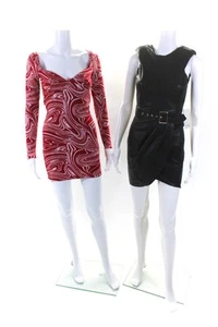Zara Womens Sweater Leather Dresses Red Black Size Small Extra Small Lot 2 - Picture 1 of 13