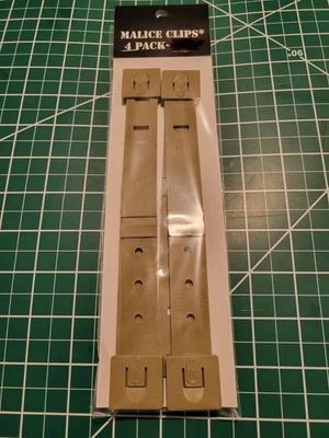 Paquete de 4 clips tácticos de sastre corto bronceado MALICE MOLLE Kydex Foto 1 de 2