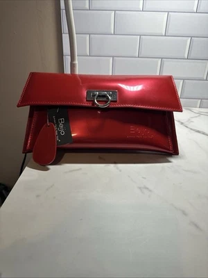 Beijo Vinilo Clutch Monedero Caramelo Manzana Rojo con Correa de Cadena Plateada Nuevo, Antiguo Stock Foto 1 de 4