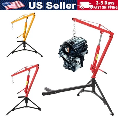 1000 LBS Hydraulic Hitch Mount Truck Crane With 2-Inch Hitch Receiver 360 Swivel - Image 1 of 4