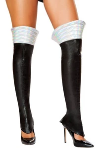 Sexy Adult Women Costume Hosiery Accessory Black Space Girl Leggings Leg Warmer - Picture 1 of 3