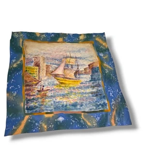 P. Signac square scarf sailboat impressionist 36x36 - Picture 1 of 5