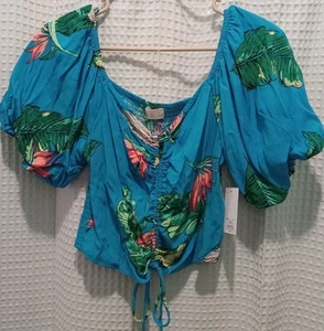 Nuevo con etiquetas Conjunto de Top y Falda So Para Mujer Azul Turquesa Tropical Talla L Kohls Verano - Imagen 1 de 21
