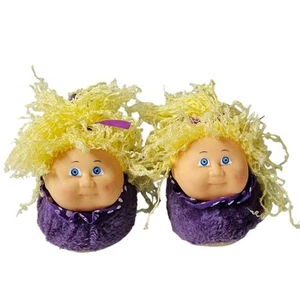 Vintage 1991 Cabbage Patch Kinder Hausschuhe blond blaue Augen lila Hausschuhe Gr. 7-8 - Bild 1 von 5