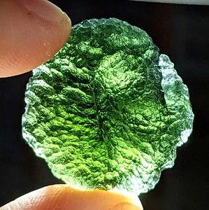 MOLDAVITE BALL SHAPE GREAT TEXTURE Tektite Genuine Certified Authentic Meteorite - Picture 1 of 9