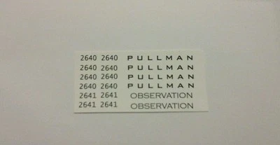 LIONEL 2640-40-41 PASSENGER CARS BLACK WATERSLIDE DECALS 3 CAR SET NICE LOOK! - Image 1 of 3