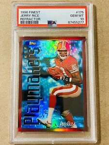 Jerry Rice 1996 Topps Finest Refractor Playmakers #175 PSA 10 POP 5