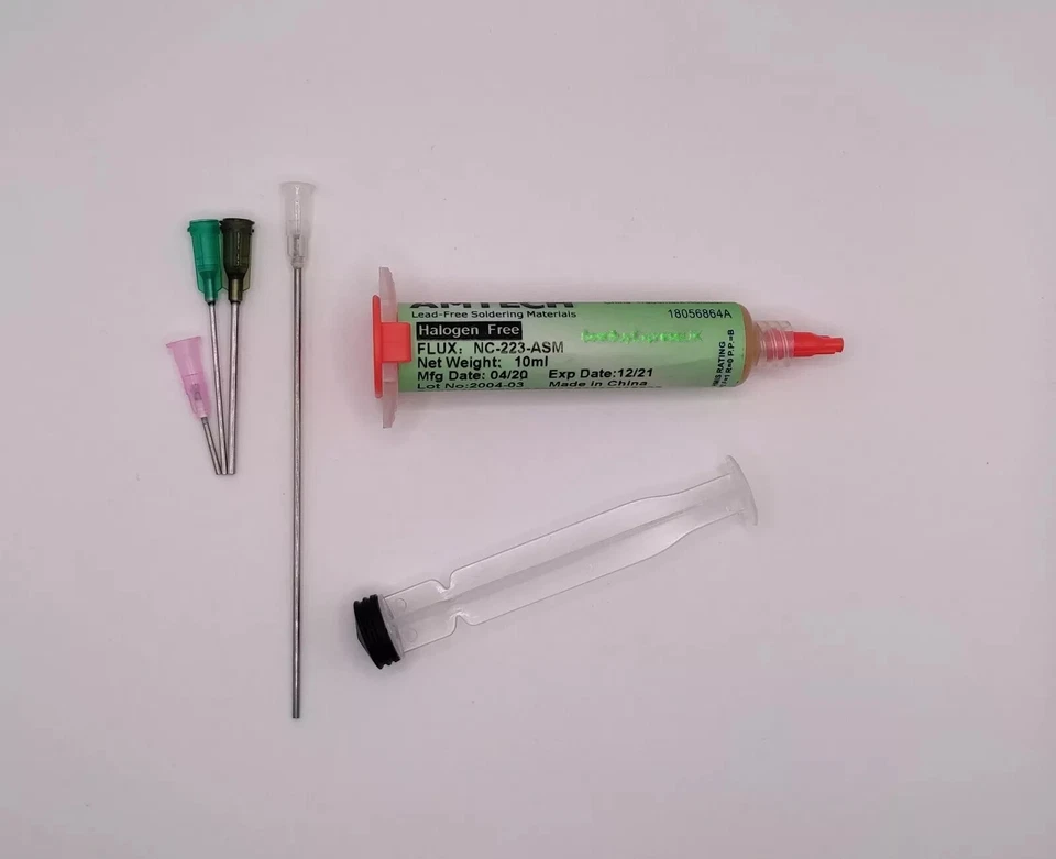 Tacky Soldering Flux Grease Paste SMD PCB Amtech RMA NC-223-ASM 10cc Kit UK