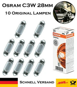 10 x Osram C3W 28 mm 3 W 12 V 6428 illuminazione vano portaoggetti lampada di ricambio - Foto 1 di 4