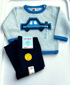 NEW 2pc Baby Gap & Cat & Jack Blue Sweater & Pants Outfit Size 6-9-12 mo NWT