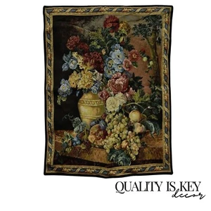 30" x 26" French Wall Hanging Tapestry Jacquard Aubusson Floral Still Life - Picture 1 of 7