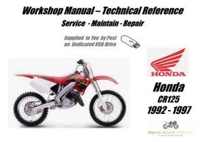 Honda CR125 CR 125 Service Reparatur Werkstatthandbuch USB 1992 - 1997 - Bild 1 von 9