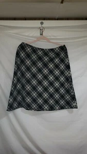 JOSEPHINE CHAUS Woman's Black & White Plaid Skirt Size 12 - Picture 1 of 6