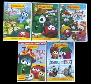 VeggieTales 5 NEW DVDs Beauty & Beet, Larry, St Nick, Sheerluck Holmes, Snoodle - Picture 1 of 18