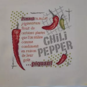 Cuadro Punto de Cruz Chile Pimienta Lili Puntos Tamaño 30×30 cm - Imagen 1 de 12