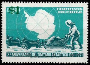 Chile 1982 Scott # 630 X Anniversary  Antarctic Treaty surcharged MNH VF