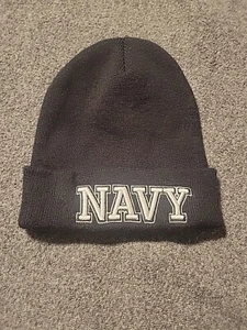 USA Navy Beanie/Strickmütze/Mütze bestickt schwarz weiß Unisex Erwachsene - Bild 1 von 4