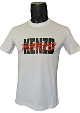 KENZO Herren T-Shirt mit Label Print Round-Neck Gr. M Farbe Weiß