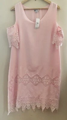 Size 14 Special Occasion Dress - Cold Shoulder , Lined , Lace Detail - NWT - image 1 of 4