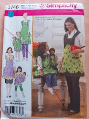 Simplicity 3746 Misses' & Child's & Dolls Aprons in 3 Versions Patterns - Image 1 of 2
