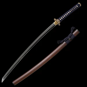 Japanese FullTang Samurai Katana Sword Sharp Clay Tempered L6 Steel Suguha Hamon - Picture 1 of 17