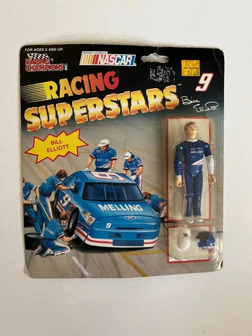 Vintage 1991 NASCAR Racing Superstars Bill Elliott Action Figure MOC Cover