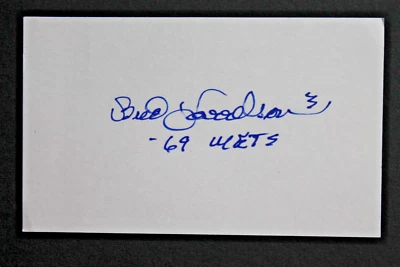 Bud Harrelson (d.2024) New York Mets Autographed Signed 3x5 Index Card - Image 1 of 2
