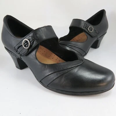 Zapatos de salón Cobb Hill Mary Janes para mujer talla 9,5 W cuero negro 2,5" tacón alto CAI18 Foto 1 de 4