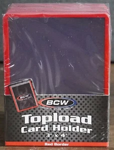 (25) Standard Red Border 3x4" Toploader Card Holders (20 Pt. Thickness) BCW - Picture 1 of 4