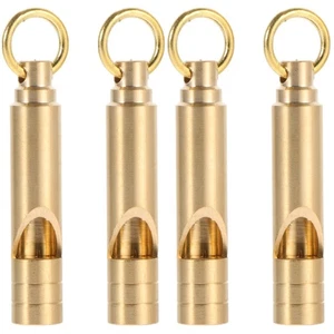 4 Pcs Retro Brass Whistle Referee Whistle for Competition Outdoor Survival - Picture 1 of 12