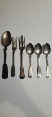 Lote de 5 cubiertos de plata alemanes Rogers & Bros + horquilla Rockford SP Company Foto 1 de 4