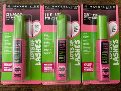 Тушь для ресниц Maybelline Great Lash Lots Of Lashes ~ 142 коричневато-черная - упаковка 3 шт. - Изображение 1 из 3