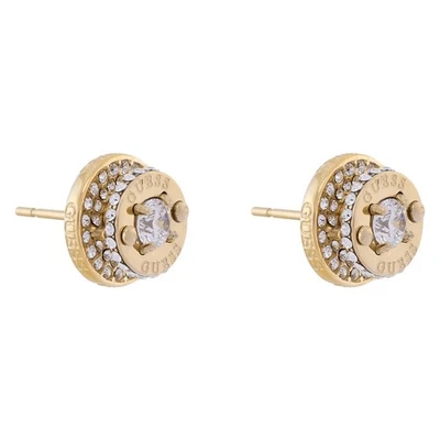 GUESS Schmuck Damen-Ohrringe Ohrstecker Coin Pave Goldfarben JUBE05557JWYGT/U - Bild 1 von 4