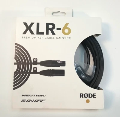 LOTE de 3 cables Rode XLR-6 20 FT XLR macho a hembra Neutrik negro Foto 1 de 4