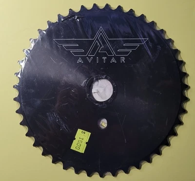 1990-е Передняя звездочка Avitar 48T Зуб Черный Новый из старых запасов BMX Старая Средняя Школа - Изображение 1 из 2