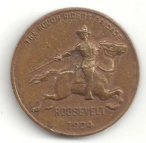 Moneda Ficha Teddy Roosevelt 1904 "The Rough Riders Brigade" - Imagen 1 de 2