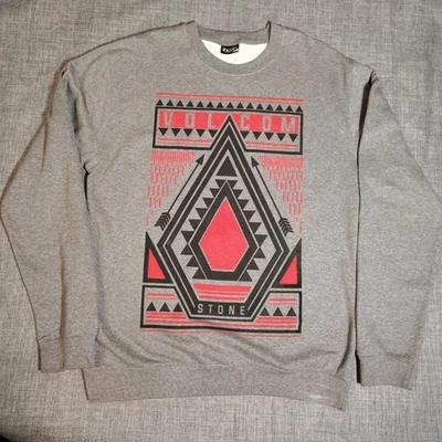 Volcom Sweatshirt Pullover Mens Large Gray 'Stone' Cotton Blnd Sports Activewear - Image 1 of 4