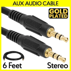 3.5mm Cable 6 Feet Aux Stereo Cable 1/8" Male Plug Auxiliary Car Speaker Cord - Picture 1 of 3