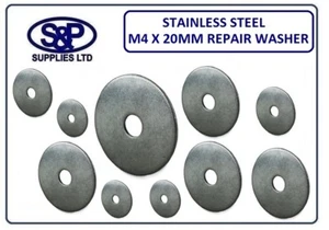 M4 (4MM) X 20MM A2 ACERO INOXIDABLE REPARACIÓN ARANDELAS CENTAVO 20MM DIÁMETRO EXTERIOR - Imagen 1 de 6