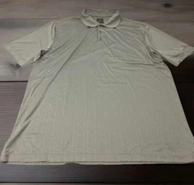 Мужская рубашка для гольфа Greg Norman Play-Dry For Tasso Elba 2XL XXL бежевая с геометрическим узором - Изображение 1 из 4