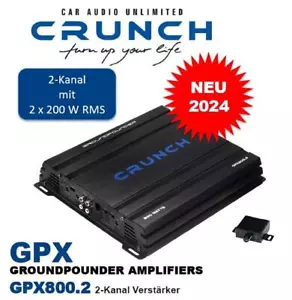 Crunch GPX800.2 2-Kanal Verstärker 800 Watt mit Basspegel Fernbedienung - Bild 1 von 6
